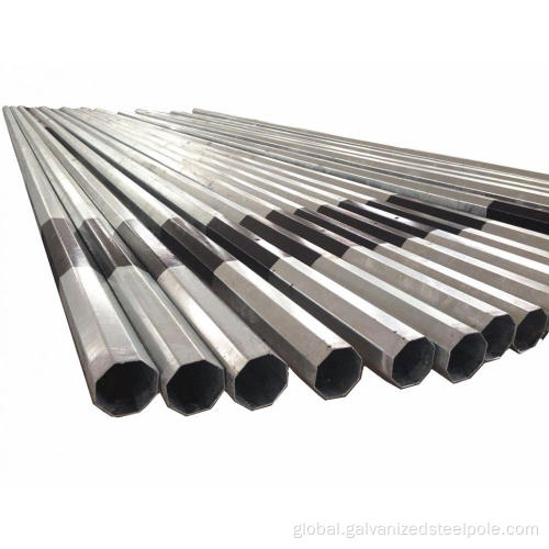 Octagonal Steel Pole 9M Galvanized Distribution Electrical Metallic Sheet Poles Factory